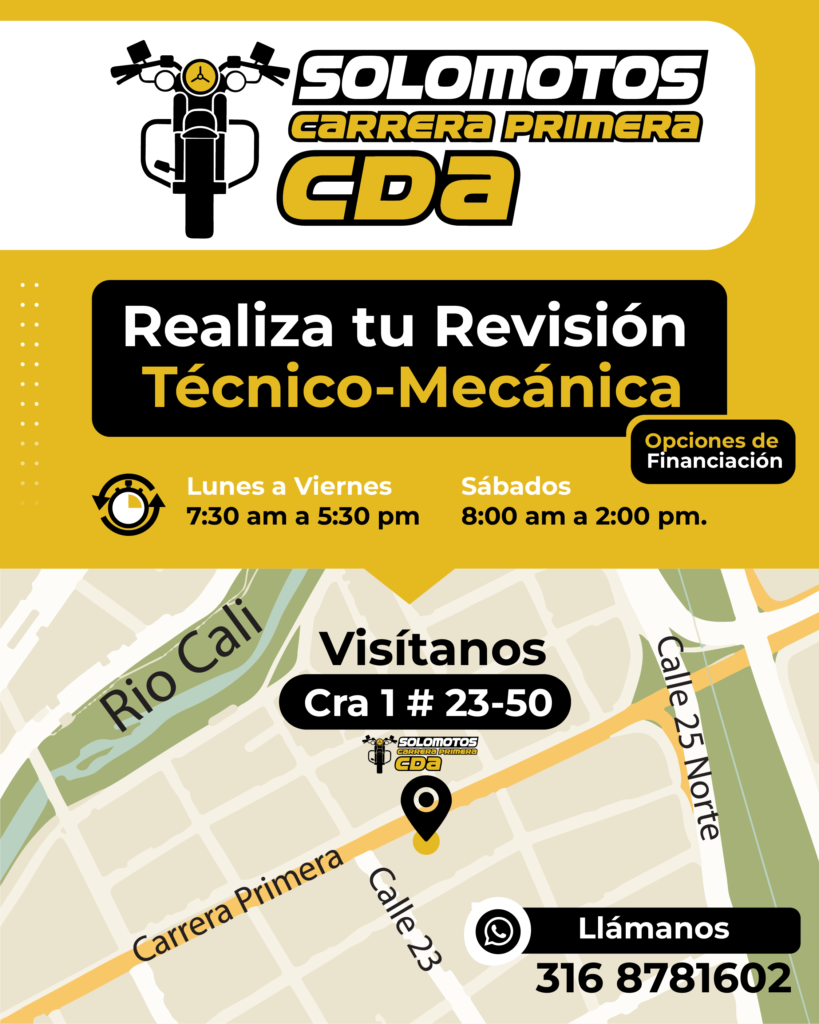 Revisión técnico mecánica de motos en Cali